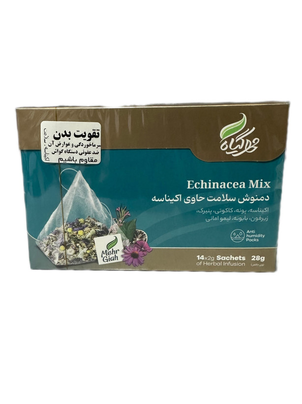 دمنوش سلامت حاوی اکیناسه مهرگیاه ۱۴ عدد تی بگ