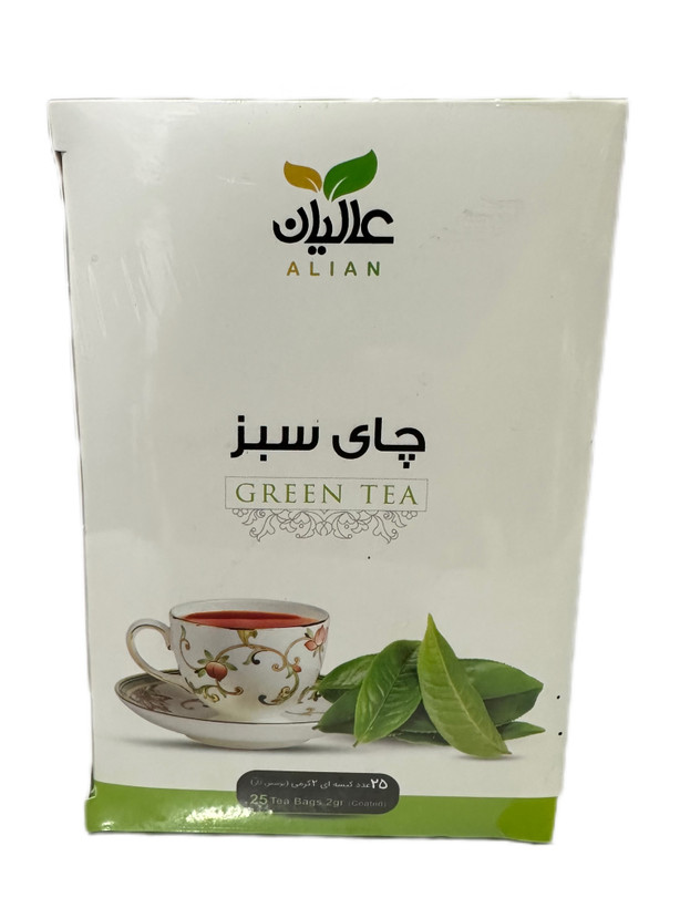 دمنوش چای سبز عالیان ۲۵ عددی