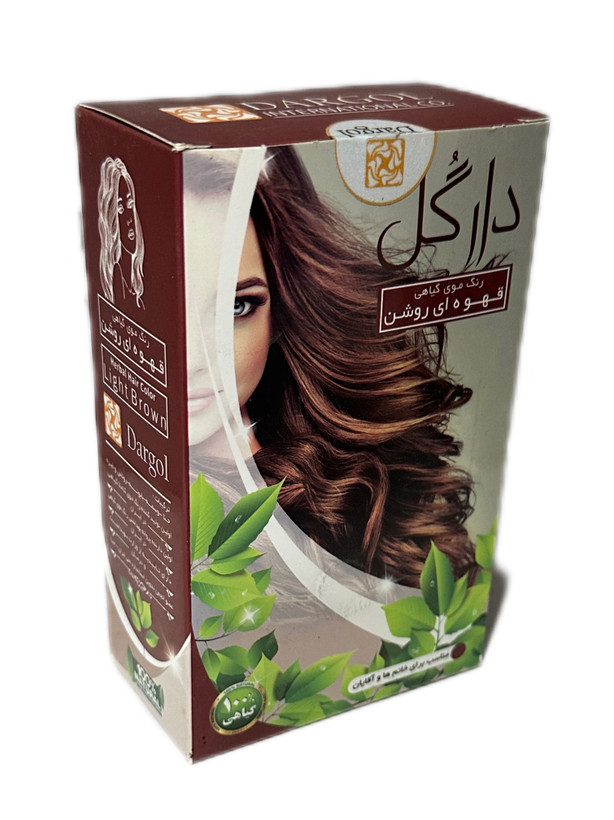 رنگ موی گیاهی قهوه ای روشن دارگل ۱۲۰ گرمی