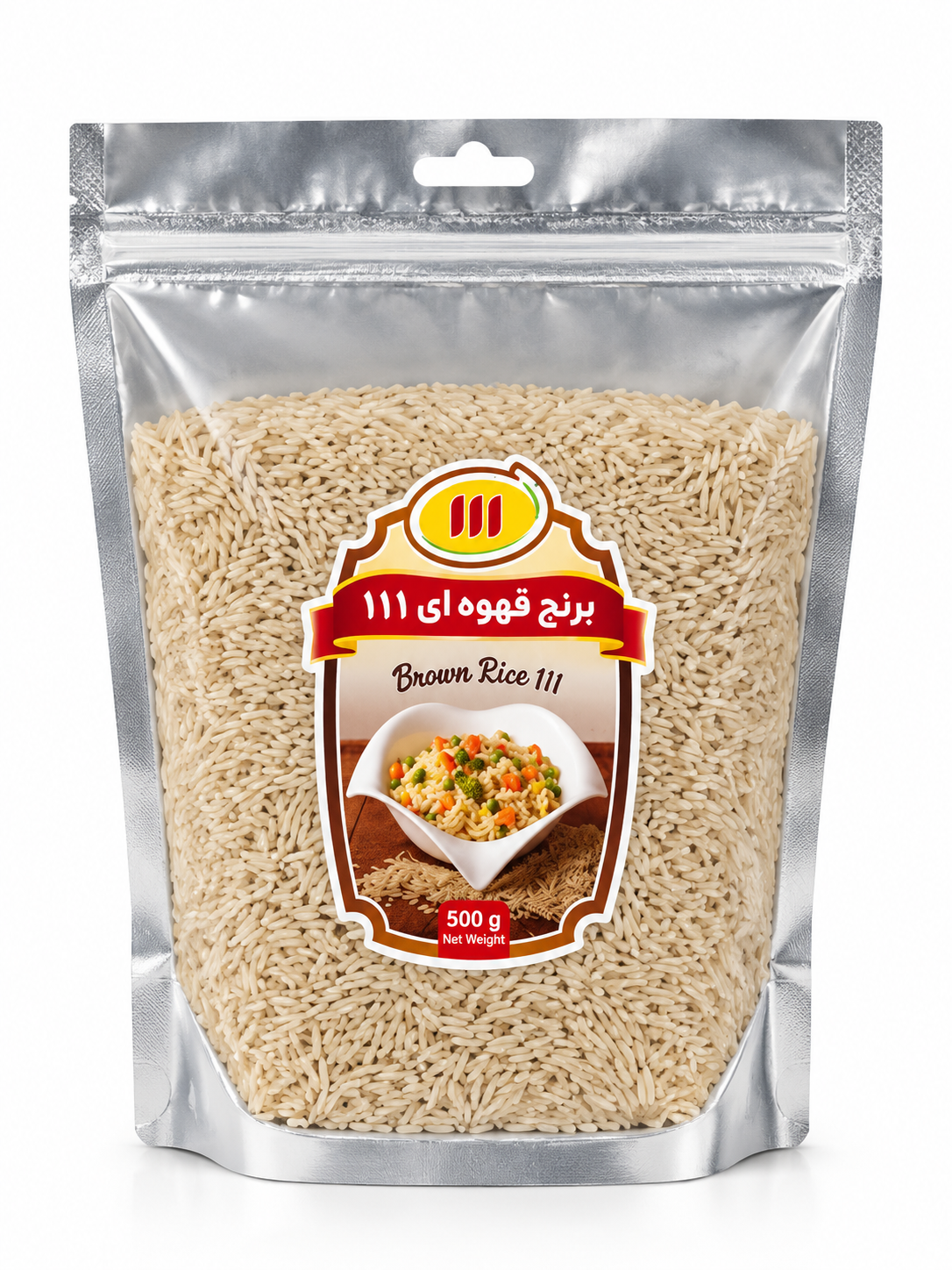 برنج قهوه ای ۱۱۱ (۹۰۰ گرمی) ارگانیک