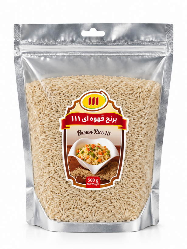 برنج قهوه ای ۱۱۱ (۹۰۰ گرمی) ارگانیک